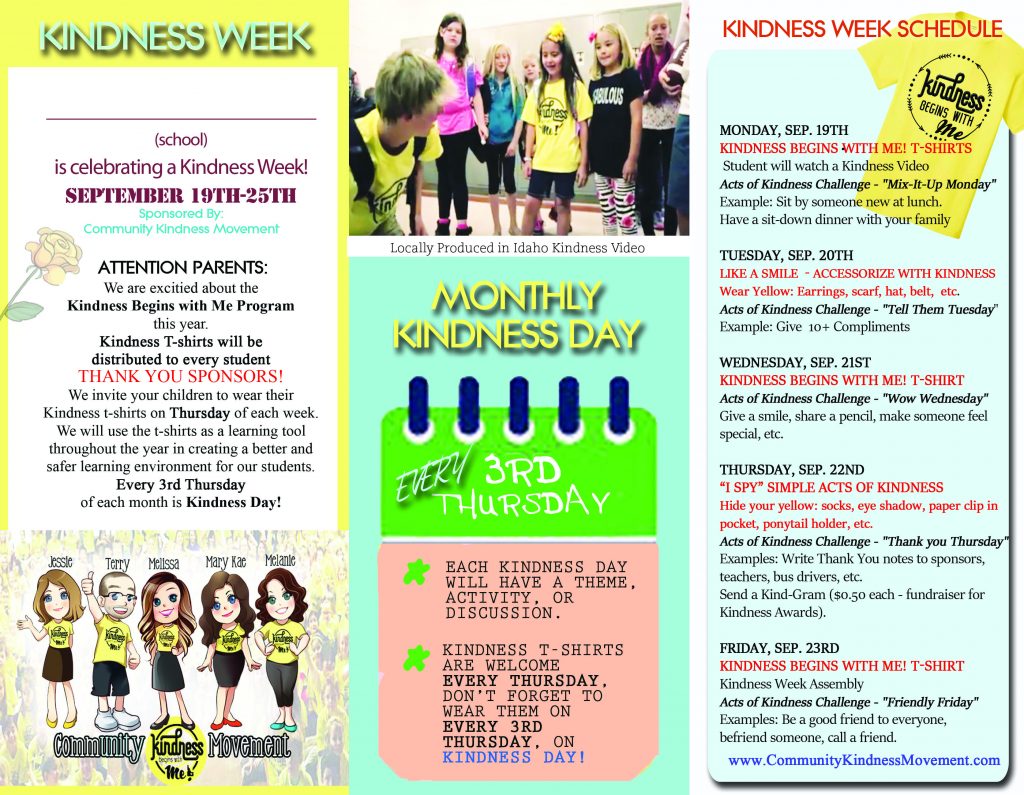 Parent Flyer Kindness Week 2016